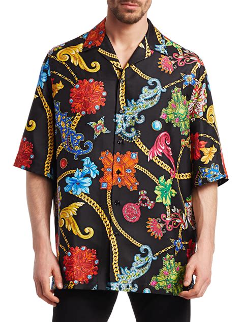 short sleeve men versace shirt|Versace fitted shirts for men.